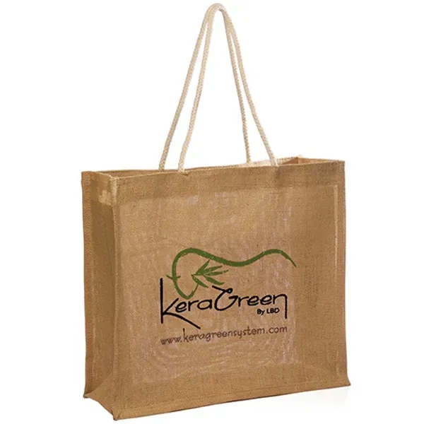 16" W x 14" H Jute Bag with Rope Handle - Image 1