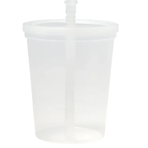 16 oz Plastic Stadium Cups with Lid & Straw - Image 4