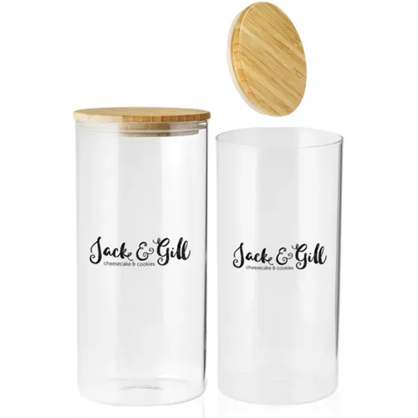 44 oz. Store N Go Glass Storage Jars with Bamboo Lids - Image 2