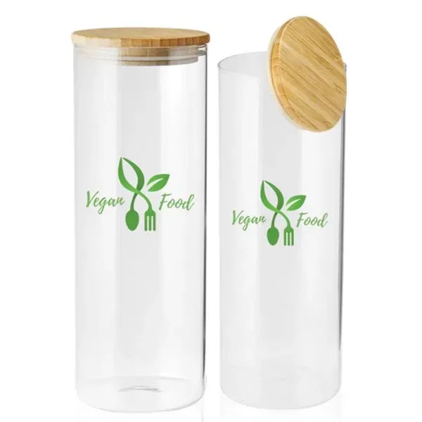 64 oz. Store N Go Glass Storage Jar with Bamboo Lids - Image 2
