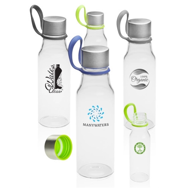 17 oz. Glass Water Bottles with Carrying Strap - Image 1