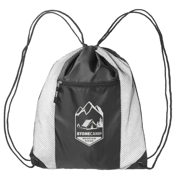 Zipper Pocket Drawstring Backpacks - Image 5