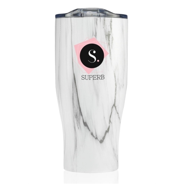 27 oz Stainless Steel Tumblers with Clear Push Lids - Image 4