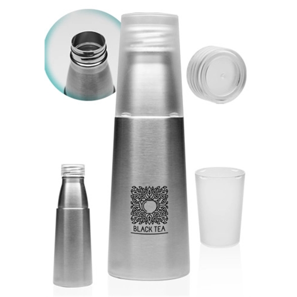 17 oz Stainless Steel Water Bottle with Tritan Cup - Image 1