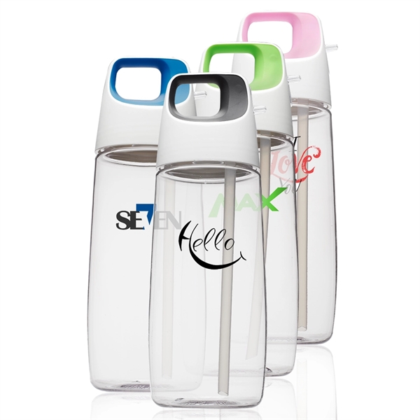 27 oz. Accent Cube Water Bottles with Straw - Image 1
