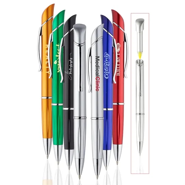 Allende Twist Plastic Pen with Highlighter - Image 1