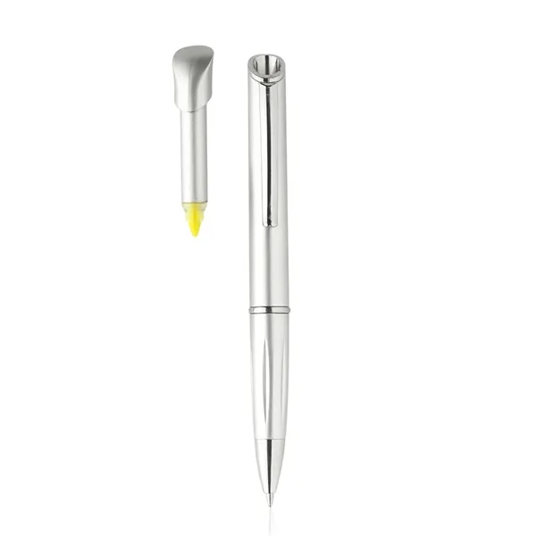 Allende Twist Plastic Pen with Highlighter - Image 9