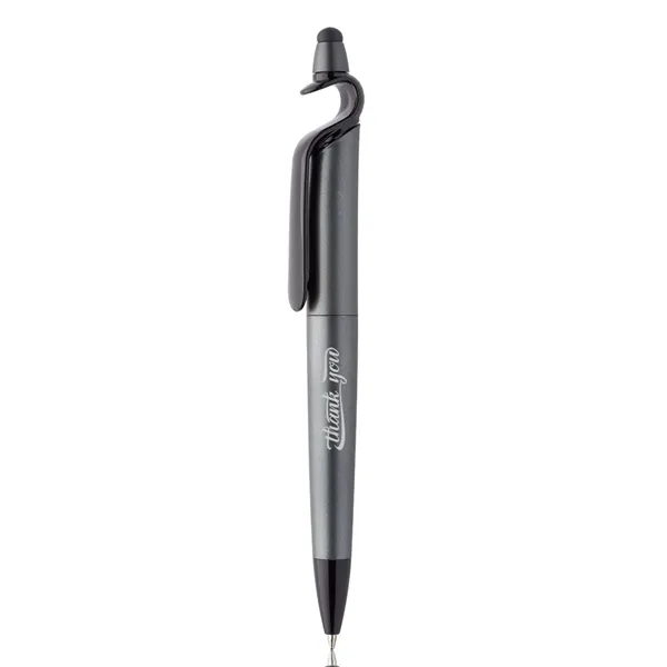 3-in-1 Plastic Pen with Stylus and Cell Stand - Image 2