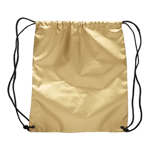 Shiny Classic Polyester Drawstring Backpack - Image 3