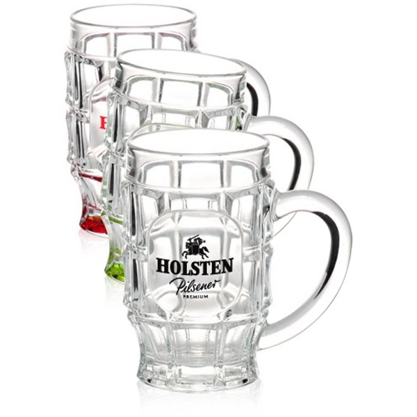 17.75 oz. Dimpled Glass Beer Mugs - Image 1