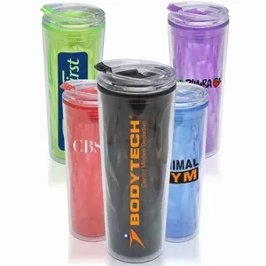 20 oz. Double Wall Plastic Travel Mug Color Matching Lid