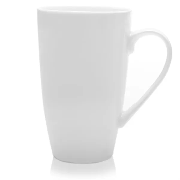 16 oz White Porcelain Tall Latte Mugs with Handles - Image 2