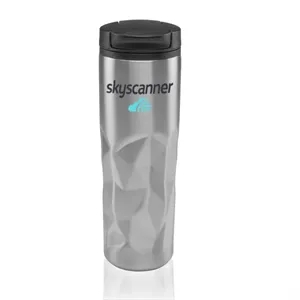 13.5 oz Stainless Steel Travel Mugs with Geometric Pattern