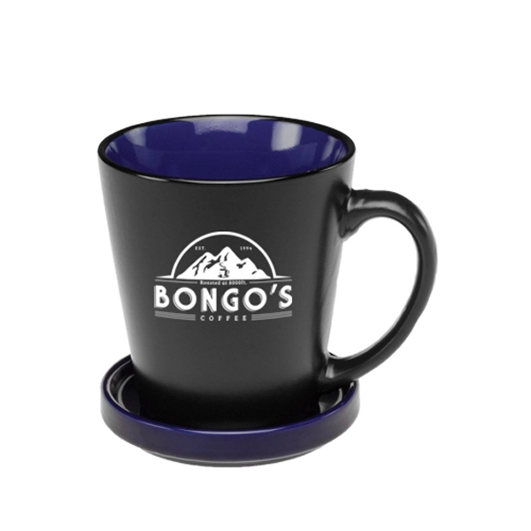 12 oz. Two Tone Latte Mug with Ceramic Coaster - Image 2