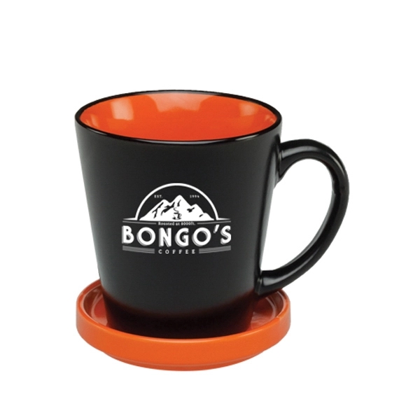 12 oz. Two Tone Latte Mug with Ceramic Coaster - Image 5