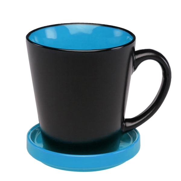 12 oz. Two Tone Latte Mug with Ceramic Coaster - Image 8