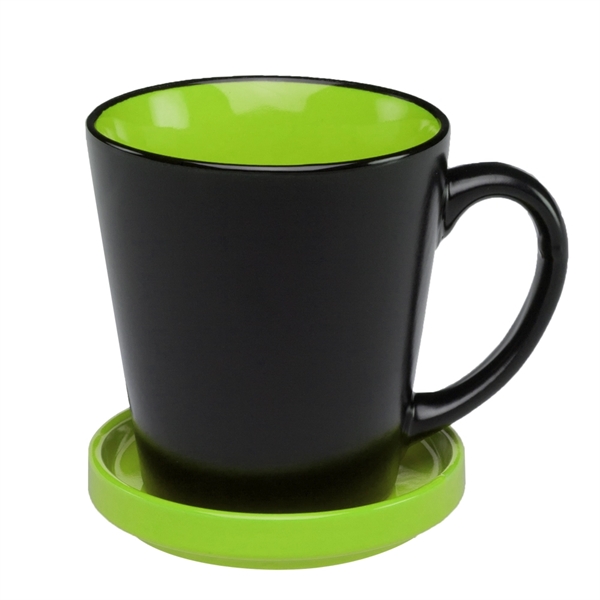 12 oz. Two Tone Latte Mug with Ceramic Coaster - Image 9