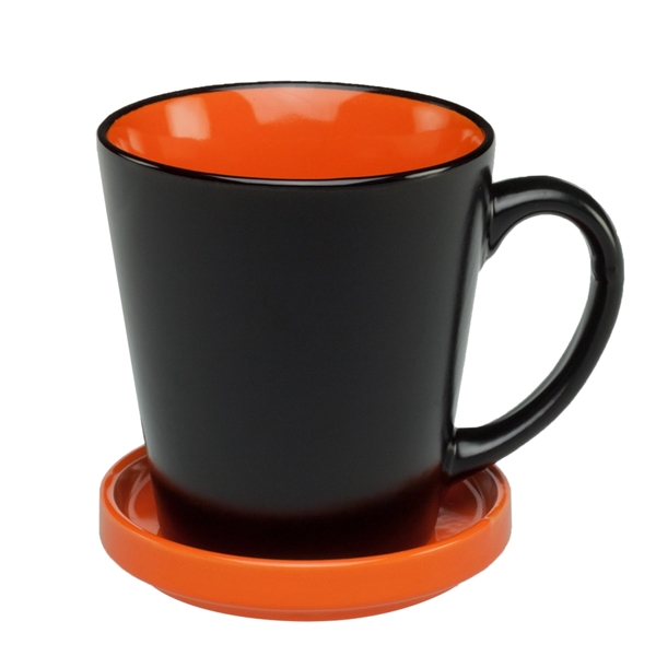12 oz. Two Tone Latte Mug with Ceramic Coaster - Image 10