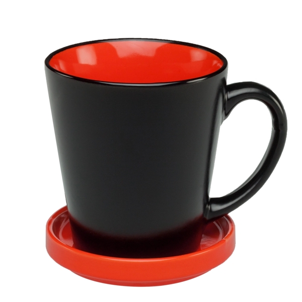 12 oz. Two Tone Latte Mug with Ceramic Coaster - Image 11