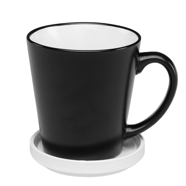 12 oz. Two Tone Latte Mug with Ceramic Coaster - Image 13