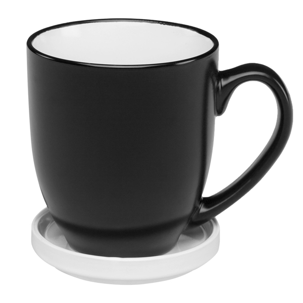 16 oz. Bistro Ceramic Mug with Ceramic Coaster Set - Image 6