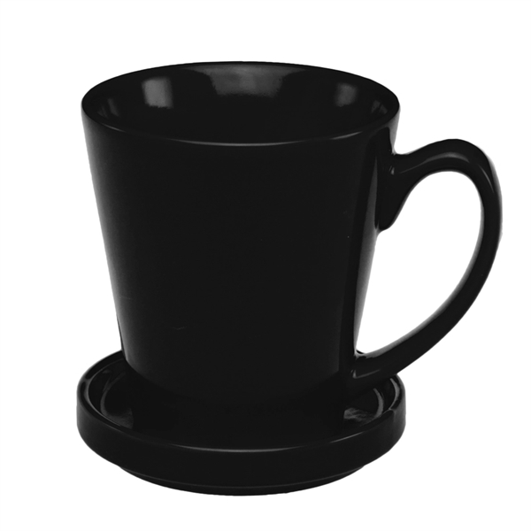 12 oz. Glossy Ceramic Latte Mugs with Ceramic Coasters - Image 4