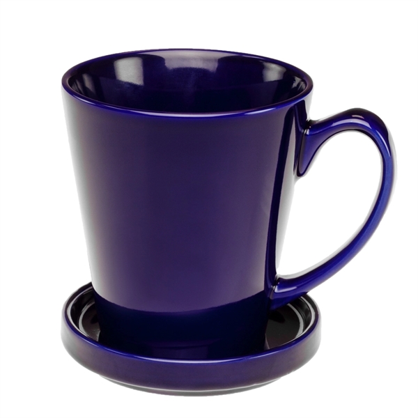 12 oz. Glossy Ceramic Latte Mugs with Ceramic Coasters - Image 5