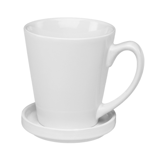 12 oz. Glossy Ceramic Latte Mugs with Ceramic Coasters - Image 7