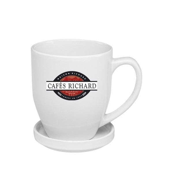 16 oz. Bistro Glossy Coffee Mugs with Ceramic Coasters - Image 4