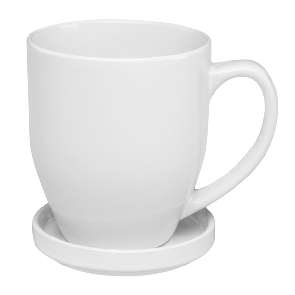 16 oz. Bistro Glossy Coffee Mugs with Ceramic Coasters - Image 9