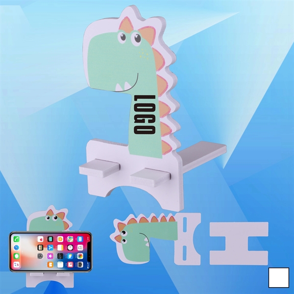 Dinosaur Shaped Wood Phone Stand - Image 1
