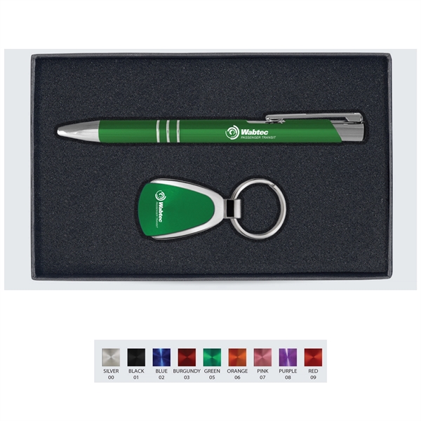 CD Effect Tear Drop Key Tag and Twist- Action Ballpoint Pen