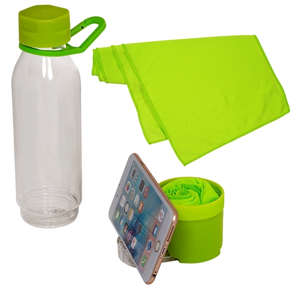 Multi-functional Water Bottle Phone Stand with Towel - Image 4
