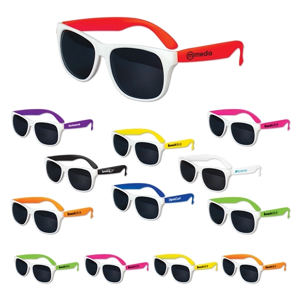 White Frame Classic Sunglasses - Image 1