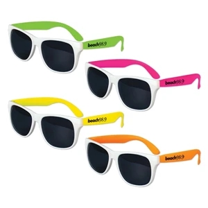 White Frame Kids Classic Neon Sunglasses