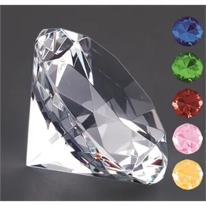 CRYSTAL SPARKLING DIAMOND AWARD / PAPERWEIGHT - 3" DIAMETER