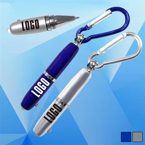 Ballpoint Pen with Flashlight and Carabiner