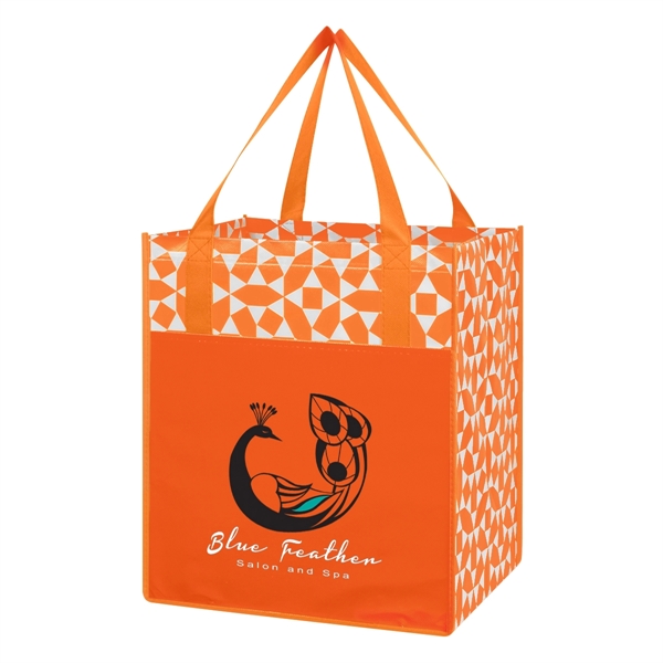 Non-Woven Geometric Shopping Tote Bag - Image 7