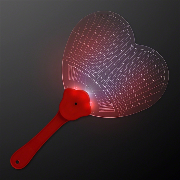 Red Heart Light Up Hand Fan - Image 2