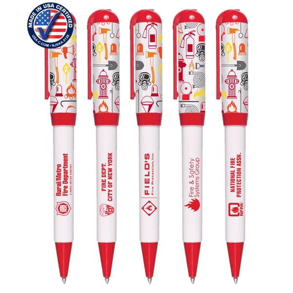 Certified USA Made, Fire Safety "Euro Style" Twist Pen - Image 1