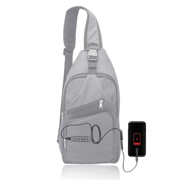 Traveler Shoulder Crossbody Bag with USB Charging Port - Image 3