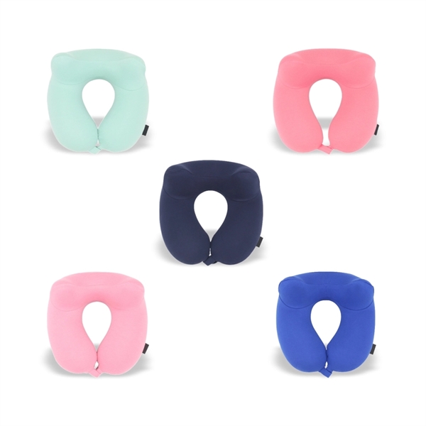 Premium Smooth Cover Inflatable Neck Pillow with Packsack - Image 3