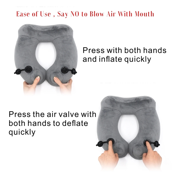 Premium Soft Velvet Inflatable Neck Pillow with Packsack. - Image 6