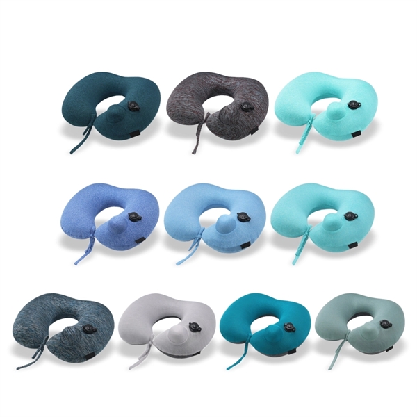 Premium Smooth Cover Inflatable Neck Pillow with Packsack. - Image 3