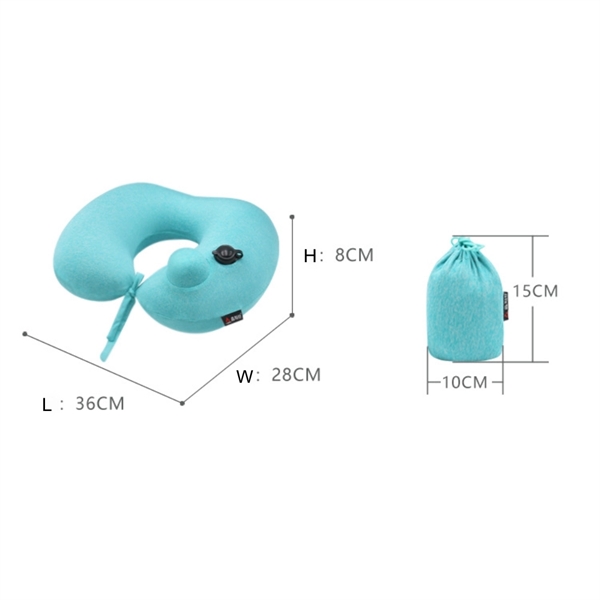 Premium Smooth Cover Inflatable Neck Pillow with Packsack. - Image 6