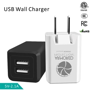Dual Port USB Wall Charger Adapter, AC Adapter, Travel Charg