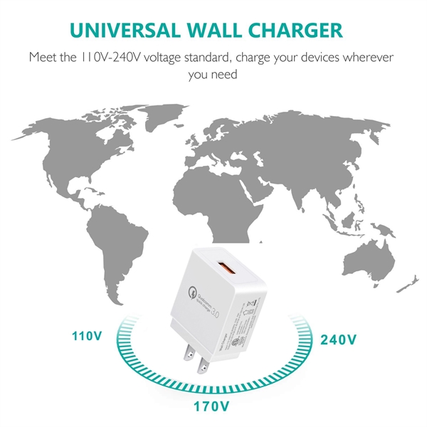 18W Quick Charge 3.0 USB Wall Charger Plug, QC 3.0 USB Charg - Image 2