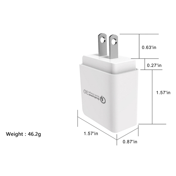 18W Quick Charge 3.0 USB Wall Charger Plug, QC 3.0 USB Charg - Image 3