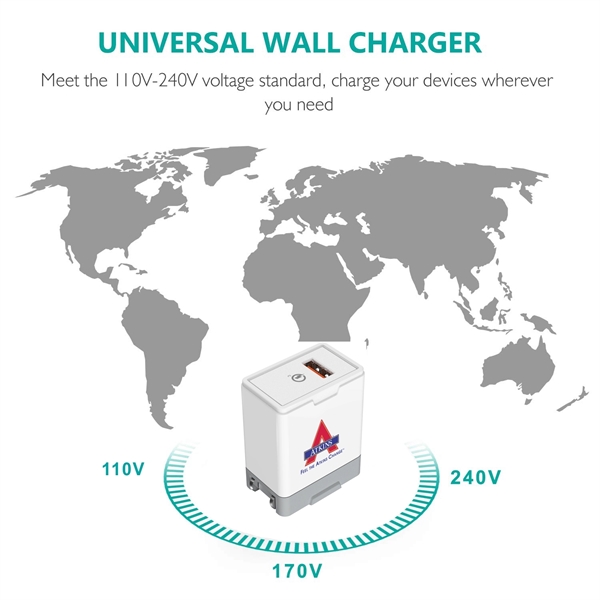 18W Quick Charge USB Wall Charger Plug, USB Fast Charge - Image 4