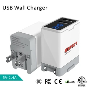2.4A Dual Port USB Wall Charger Adapter, AC Adapter, Travel